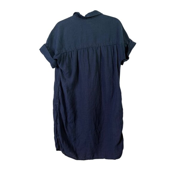 J.Crew Women's 100% Linen Baird McNutt Irish Linen Navy Shirtdress Size Small - Picture 10 of 12